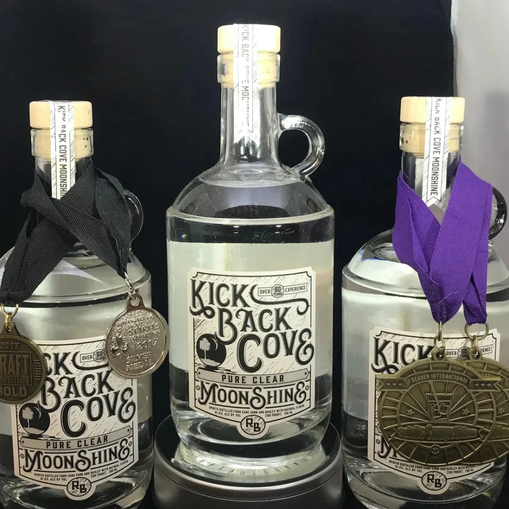 Kick Back Cove Moonshine Clear USA South Carolina 51.5% ABV 103° Proof 750ml x 6