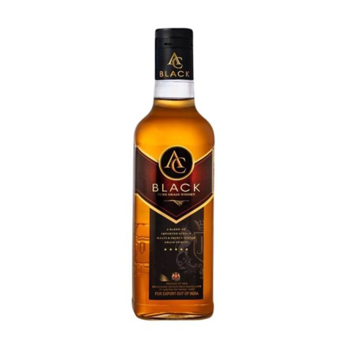 AC Black Whisky Blended India 42.8% ABV 85.6° Proof 750ml x 12