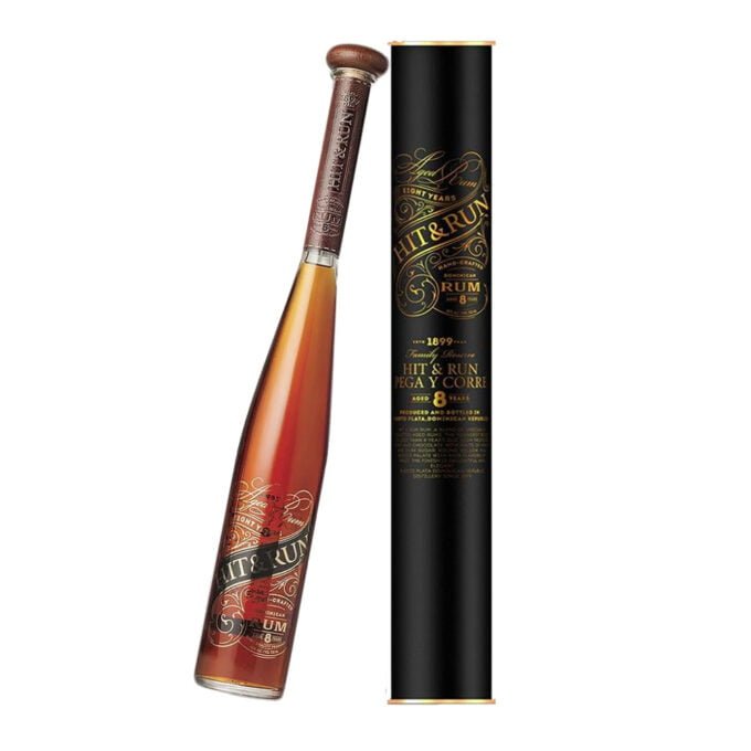 Hit & Run Rum 8 YR Baseball Bat Dominican Republic Gift Box Figurine 40% ABV 80° Proof 750ml x 12