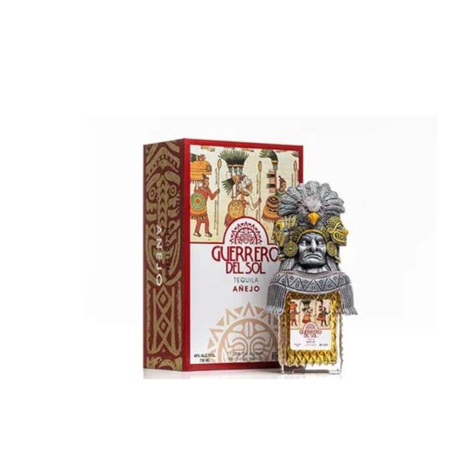 Guerrero Del Sol Anejo Tequila Mexico Gift Box Figurine 40% ABV 80° Proof 750ml x 4 - Image 2