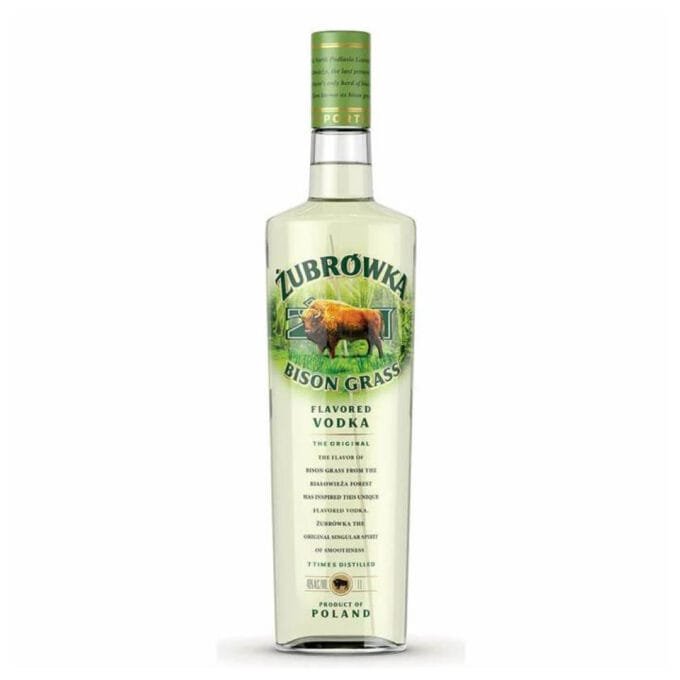 Zubrowka Bison Vodka Poland 40% ABV 80° Proof 1000ml x 6